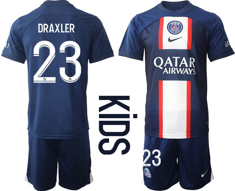 Youth 2022-2023 Club Paris St German home blue 23 Soccer Jersey